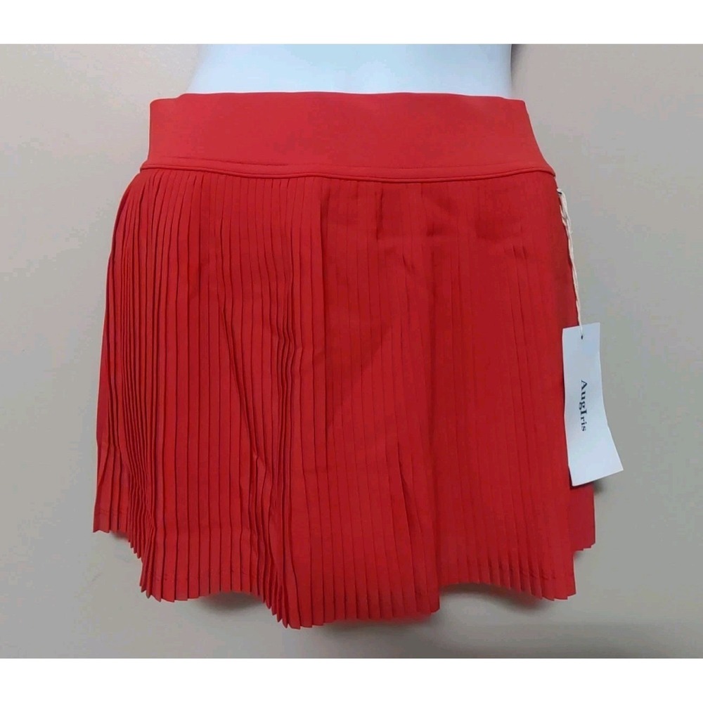 Augiris Women‎ Red Sportswear Stretch Pleated Athletic Professional Skort Size S